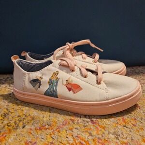 TOMS Disney Sleeping Beauty Aurora Canvas Shoes - Kids Size 1 Sneakers